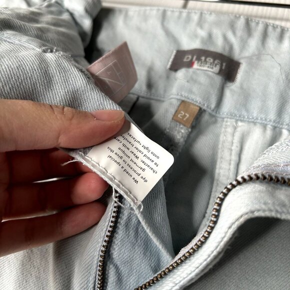 DL1961 Susie Paper Bag High Rise Light Wash Blue Denim Jeans Women's Size 27 - Picture 10 of 16